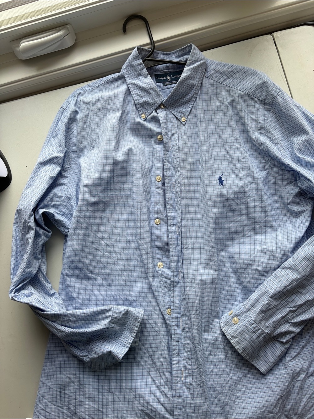 Ralph Lauren Light Blue Micro-Check Button-Down Shirt